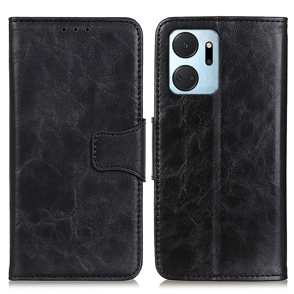 For Honor X7a 5G Crazy Horse Texture Split Leather Wallet Cover Shockproof Cell Phone Stand Case For Honor X7a 5G Crazy Horse Texture Split Leather Wallet Cover Shockproof Cell Phone Stand Case